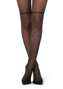 Calzedonia - Diamond-patterned longuette tights, S/M, Black, Women
