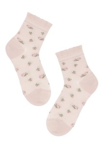 Calzedonia - Kids' patterned cotton ankle socks, 25-27, Pink, Kids