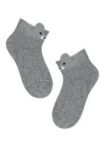 Calzedonia - Newborn patterned cotton ankle socks, 19-21, Grey, Kids
