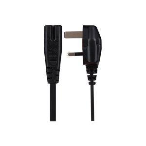 Maplin Power Lead IEC C7 Fig 8 2 Pin Plug to UK 3 Pin Plug 1.5m 3amp UK Plug