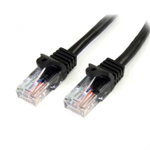 StarTech 45PAT50CMBK 0.5m Cat5e U/UTP (UTP) Black networking cable