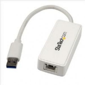 StarTech USB 3.0 to Gigabit Ethernet Adapter NIC with USB Port - White