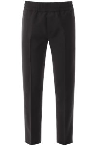ACNE STUDIOS TROUSERS WITH ELASTICATED WAISTBAND 48 Black, Blue Wool