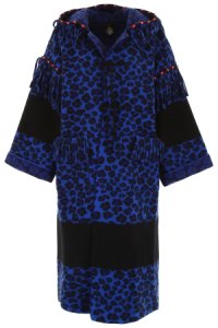 ALANUI LEOPARD-PRINTED FELT COAT S Blue, Black Wool