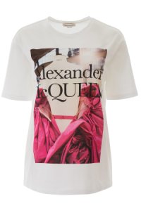 ALEXANDER MCQUEEN EXPLODED DRESS T-SHIRT 40 White Cotton