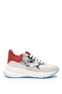 ALEXANDER MCQUEEN OVERSIZE RUNNING SNEAKERS 40 Red, White, Silver Leather, Technical