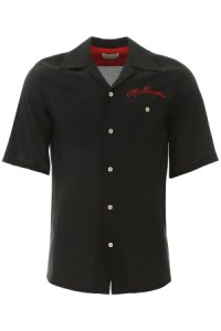 ALEXANDER MCQUEEN SHIRT WITH LOGO EMBROIDERY S Black