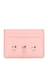 ALEXANDER MCQUEEN SKULL CREDIT CARD HOLDER OS Pink, White Leather