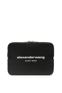 ALEXANDER WANG SCOUT CLUTCH OS Black, White Leather