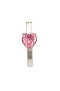AMBUSH HEART SOLITAIRE EARRING OS Silver, Pink