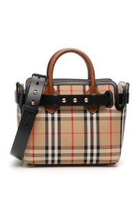 BURBERRY VINTAGE CHECK THE BELT BABY BAG OS Beige, Black, Red Leather, Cotton