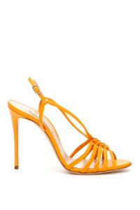 CASADEI SANDALS WITH WEAVING 36 Yellow, Orange Leather