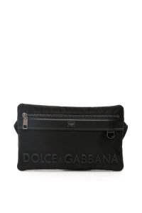DOLCE & GABBANA SICILIA DNA FLAT BELT BAG OS Black Technical, Leather