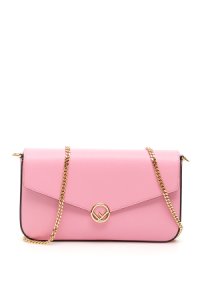 FENDI F BUCKLE MINI BAG OS Pink Leather