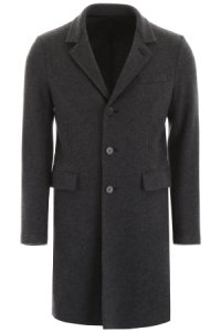 HARRIS WHARF LONDON CLASSIC COAT 52 Grey Wool, Cashmere