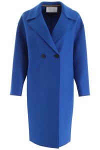 HARRIS WHARF LONDON DOUBLE COAT 40 Blue Wool
