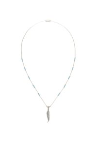 JESSIE WESTERN SILVER FEATHER POWER NECKLACE OS Silver, Light blue