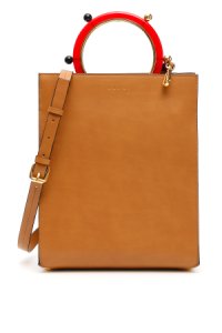 MARNI PANNIER SHOPPER OS Brown, Red Leather