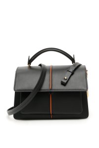 MARNI SMALL ATTACHE' BAG OS Black, Orange Leather