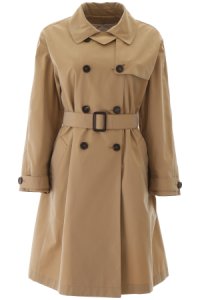MAX MARA THE CUBE TRENCH COAT WITH REMOVABLE VEST 44 Beige Cotton