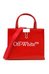 OFF-WHITE MINI BOX BAG OS Red, White Leather