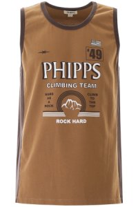 PHIPPS PRINTED TANK TOP M Brown, White Cotton