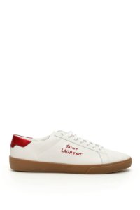 SAINT LAURENT COURT CLASSIC SL06 SNEAKERS 39 White, Red Leather