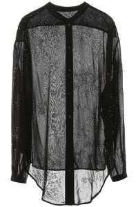 SAINT LAURENT SHIRT WITH BEADS AND CRYSTALS 36 Black