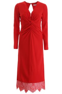 SELF PORTRAIT MIDI DRESS WITH LACE 6 Red