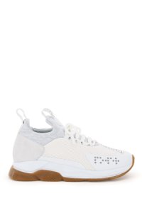 VERSACE CROSS CHAINER SNEAKERS 40 White Technical, Leather
