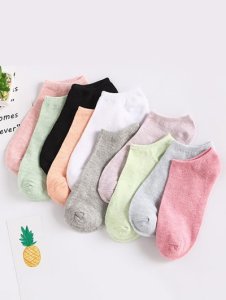 10Pairs Solid Ankle Socks Set