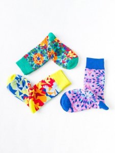 3Pairs Kaleidoscope Print Mid-calf Socks