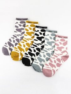5 Pairs Cow Spots Socks Set