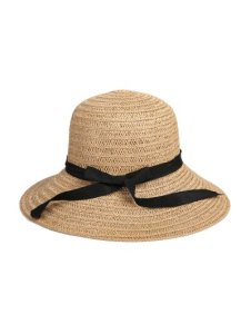 Zaful - Bowknot ribbon straw hat