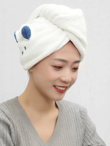 Cartoon Animal Pattern Dry Hair Water Absorbent Towel Hat