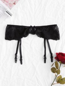 Zaful - Lace lingerie sheer garter belt