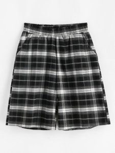 Plaid Pocket Bermuda Shorts