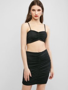 Ruched Cami Bodycon Two Piece Set