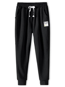 Zaful - Textured patch jogger pants