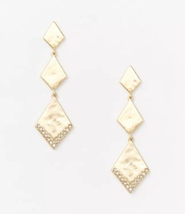 LOFT Pave Metallic Drop Earrings