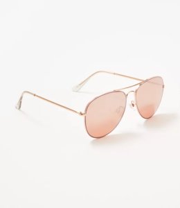 LOFT Pink Rimmed Aviator Sunglasses