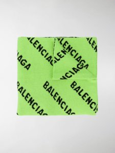 Balenciaga all-over logo knitted scarf