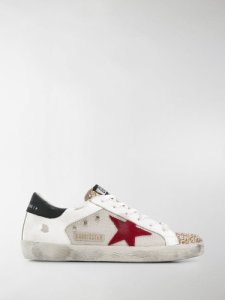 Golden Goose white Superstar mesh leather sneakers