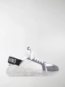 Moschino Teddy suede-panel sneakers