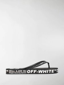 Off-White logo print flip flops