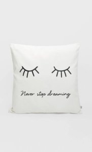 Cushion Cover With Eyes Design In Black