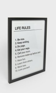 Life Rules Frame In Black