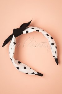 Louche - 50s ezekiel polkadot headband in white
