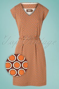 60s Love Talk Pencil Dress in Burnt Orange
