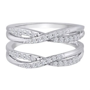 0.40 Carat Wrap Engagement & Wedding Ring 18K White Gold Finish 925 Silver